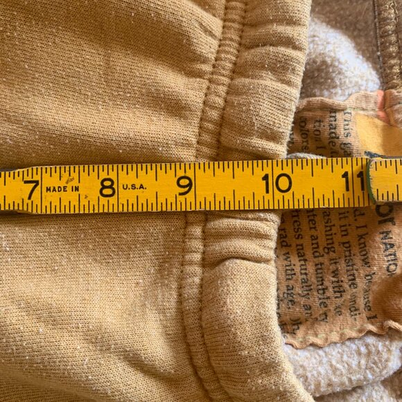 AVIATOR NATION 5 Stripe Sweatpants Joggers L Gold Khaki Velvet Retro Athleisure - Picture 5 of 7